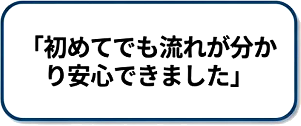 初めてでも流れが分かり安心できた